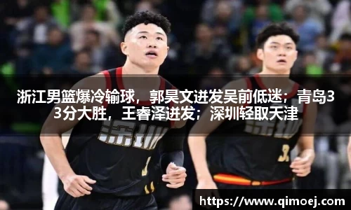 浙江男篮爆冷输球，郭昊文迸发吴前低迷；青岛33分大胜，王睿泽迸发；深圳轻取天津